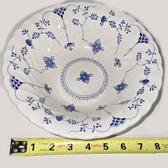 VTG Yorktown 8" Vegetable Bowl Stafforshire Salem English China Blue White - Picture 8 of 8